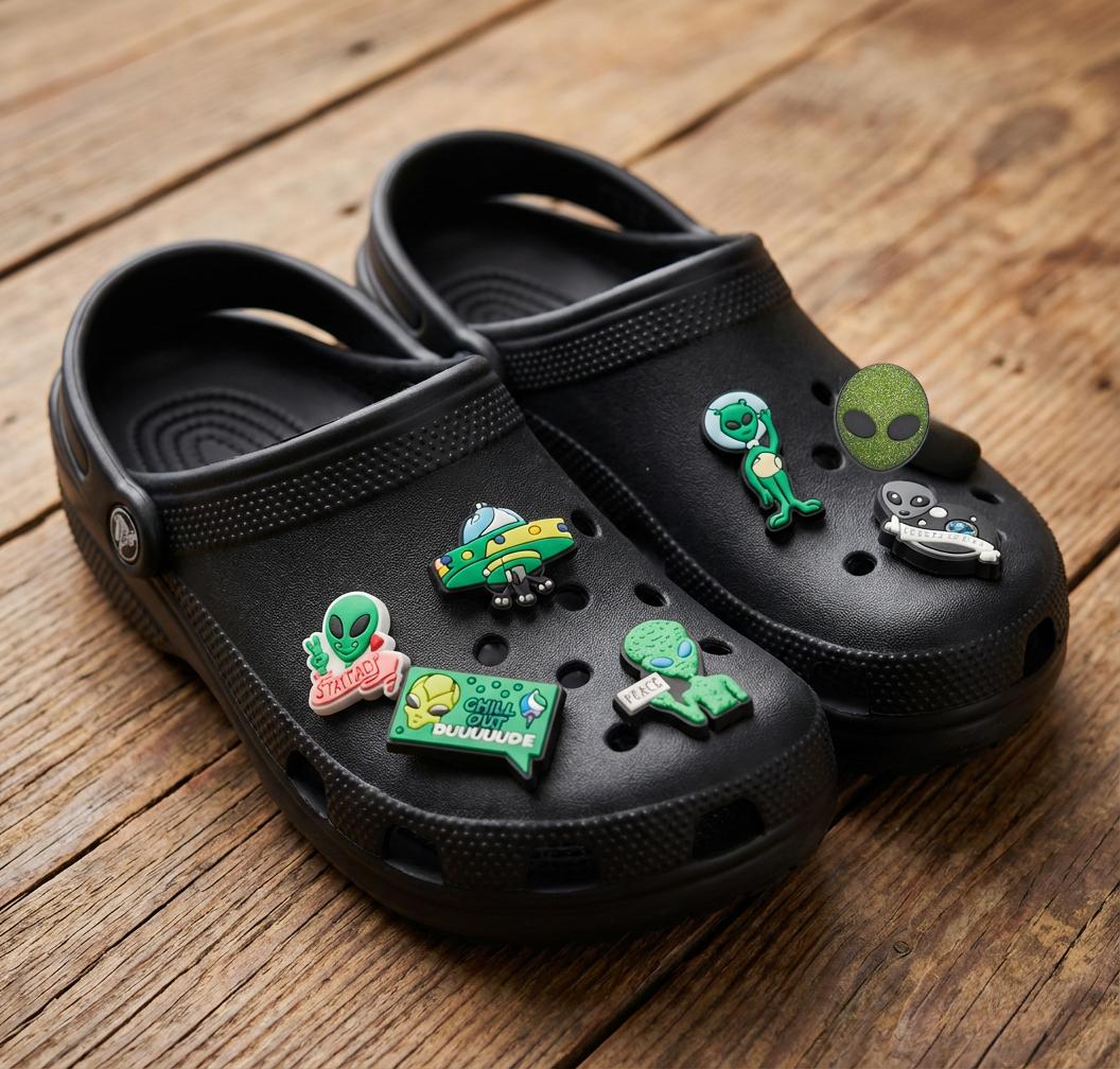 

Набор джибитсов для Crocs Пришельцы и НЛО — 7 шт, аксессуары Aliens для кроксов и сабо різнокольоровий