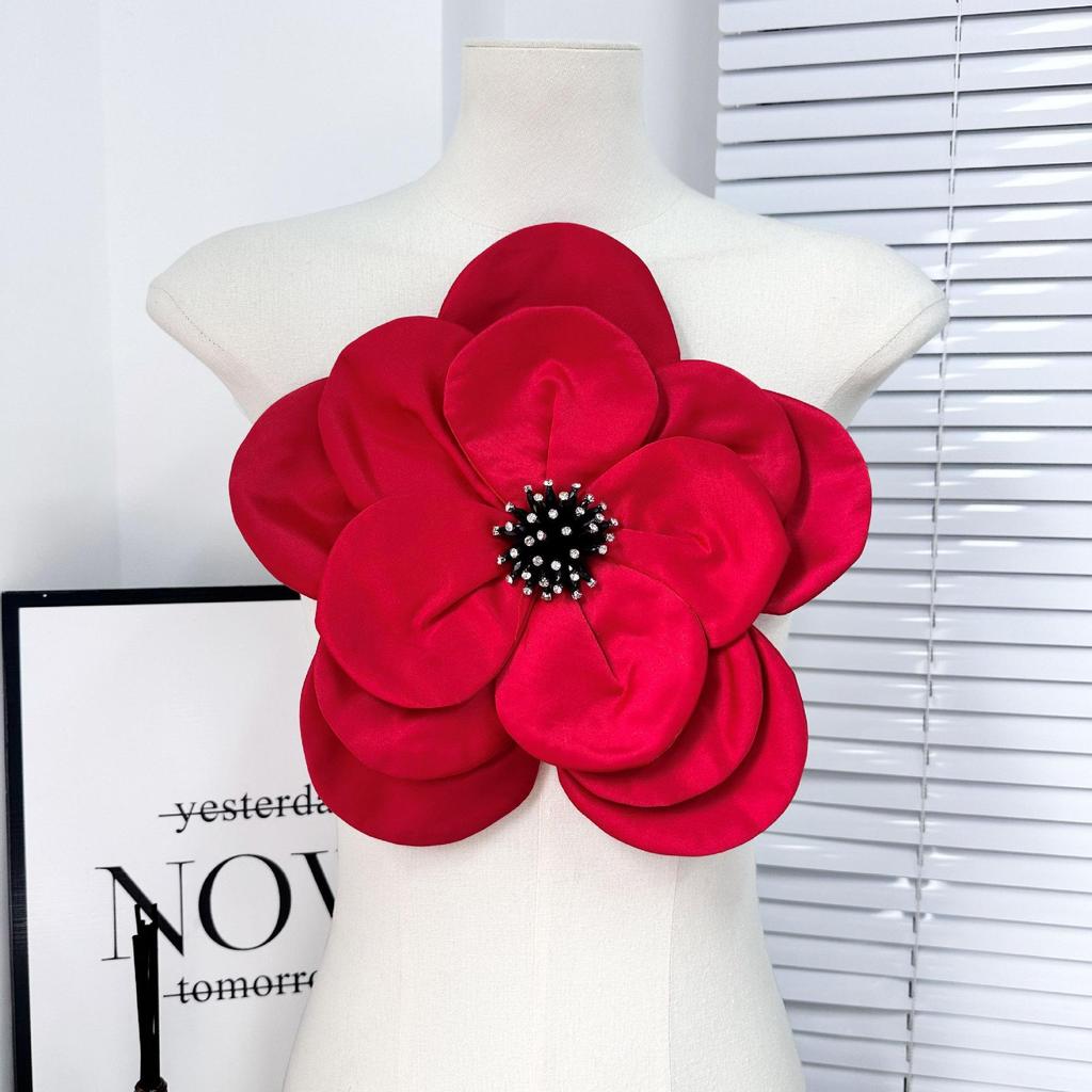 Fabric Large Stereo Applique Flower Corsage Patch Decorative Coat Top Dress Accessories