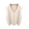 Fashionable Girls V-neck Knitted Vest All- Waistcoat Temperament Casual Sweater