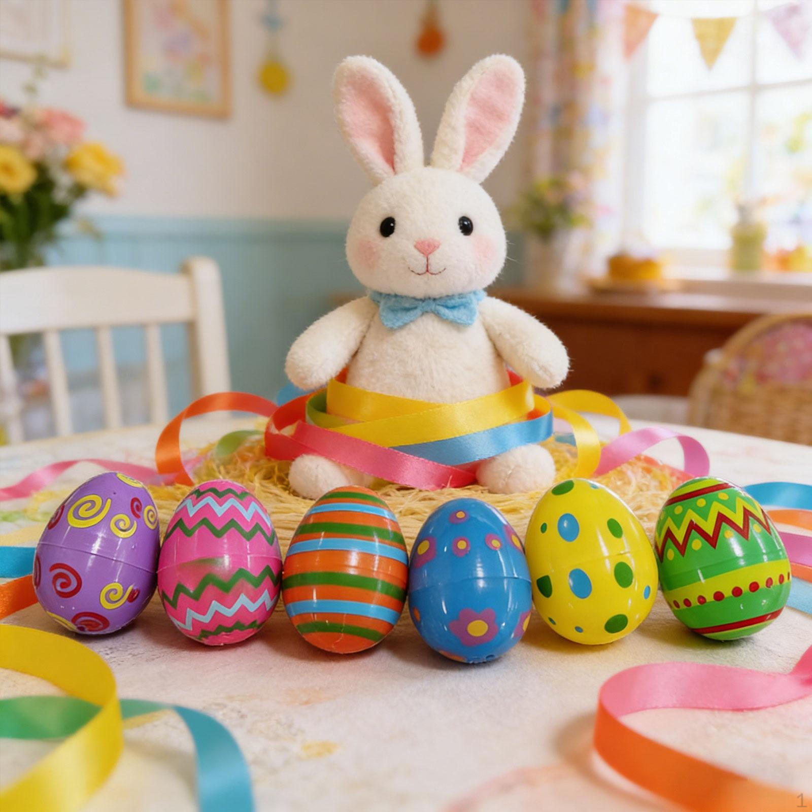 

36Pcs Fillable Easter Eggs Goodie Bag Fillers Bright Colors Unfilled Creative Empty Egg for