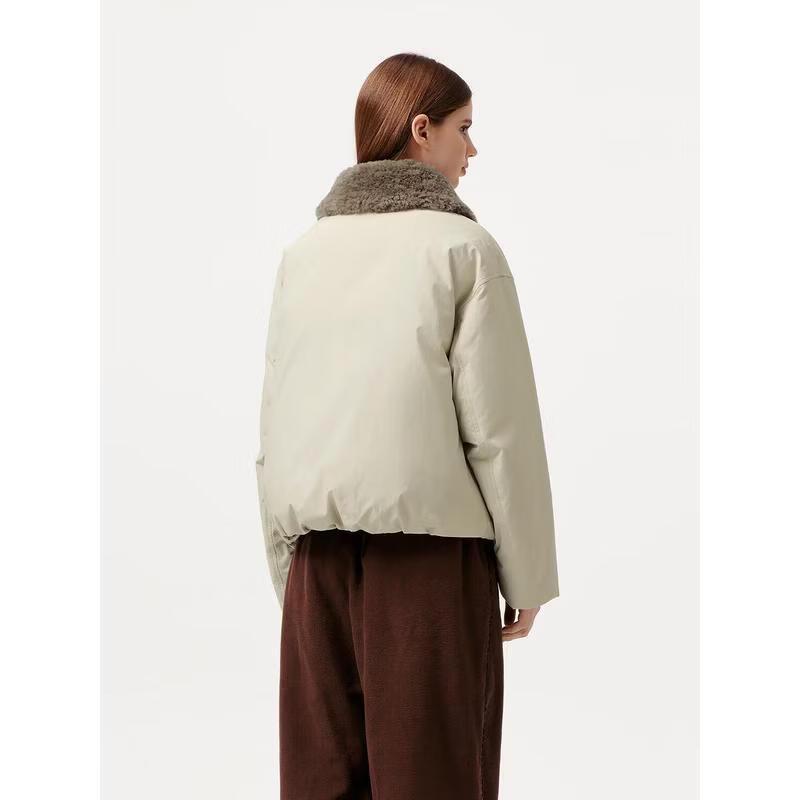 TANBOER Women's Detachable Lamb Wool Collar Down Jacket TB5530332Z