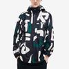 Fila All-Over Print Casual Hooded Zip Jacket Men Jackets Black F11M219707F-ZA