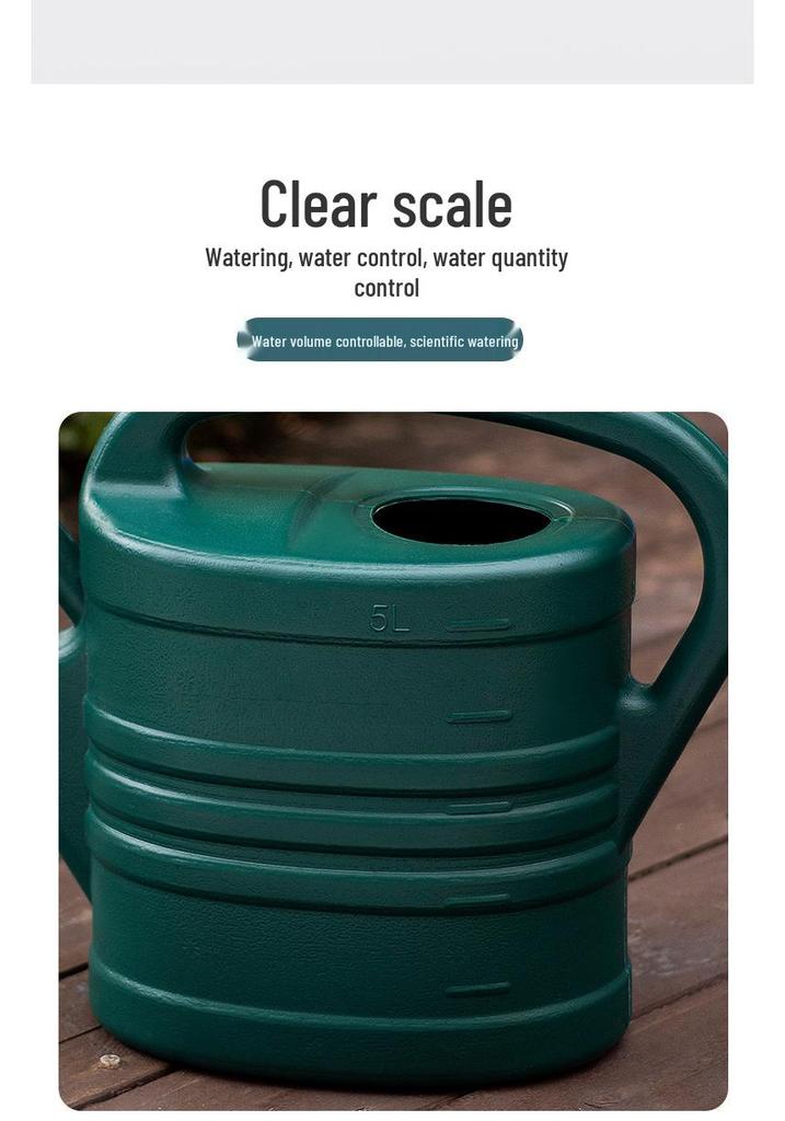 8-10L Large Capacity Watering Can with Long Spout & Shower Head for Vegetables and Flowers