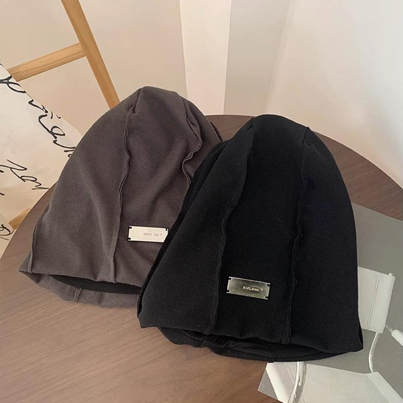 Women Solid Color Baggy Slouchy Beanie Soft Cotton Hats Spring Autumn Hip Hop Skullcaps Outdoor Warm Pullover Cap