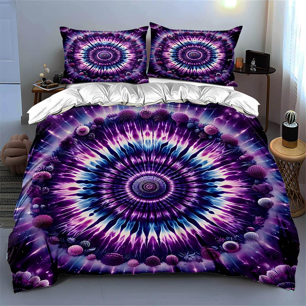 Vibrant mandala burst Bedding Duvet cover sets Duvet covers Pillowcases gifts (1 * Duvet Cover 2 * Pillowcases, without duvet insert)