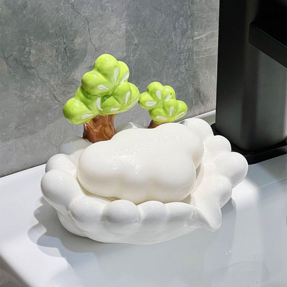 Self Draining Soap Draining Container Portable Soap Dish Tray Ceramic Soap Plate  Household