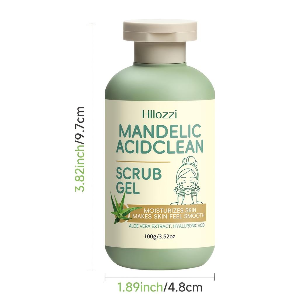 100g Amandelzuur Exfoliërende Reinigende Scrub Gel, Milde Gezichts Peeling Reiniger, Diepe Reiniging Poriën Verzorging, Gladde & Stralende Huid