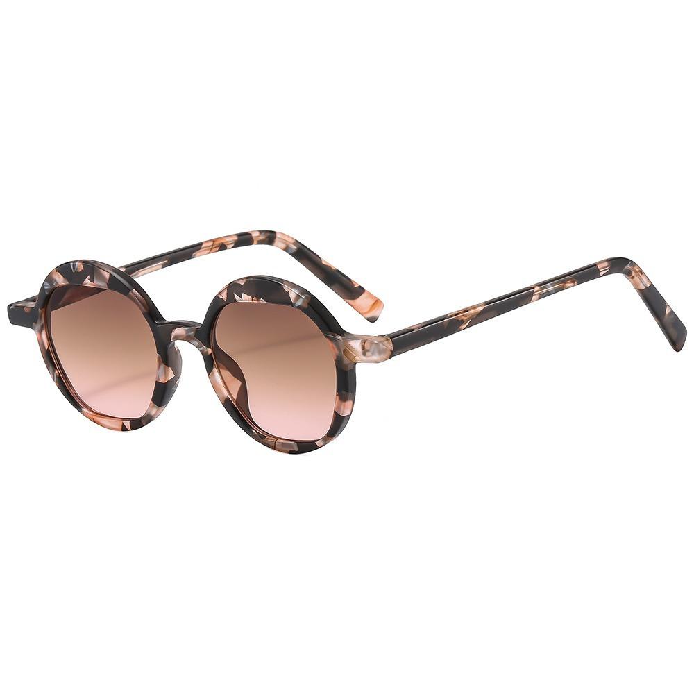 Tr90 Frame Ergonomic Round Sunglasses Uv400 Shades Lightweight Floral Eyewear For Parties Fishing Sun