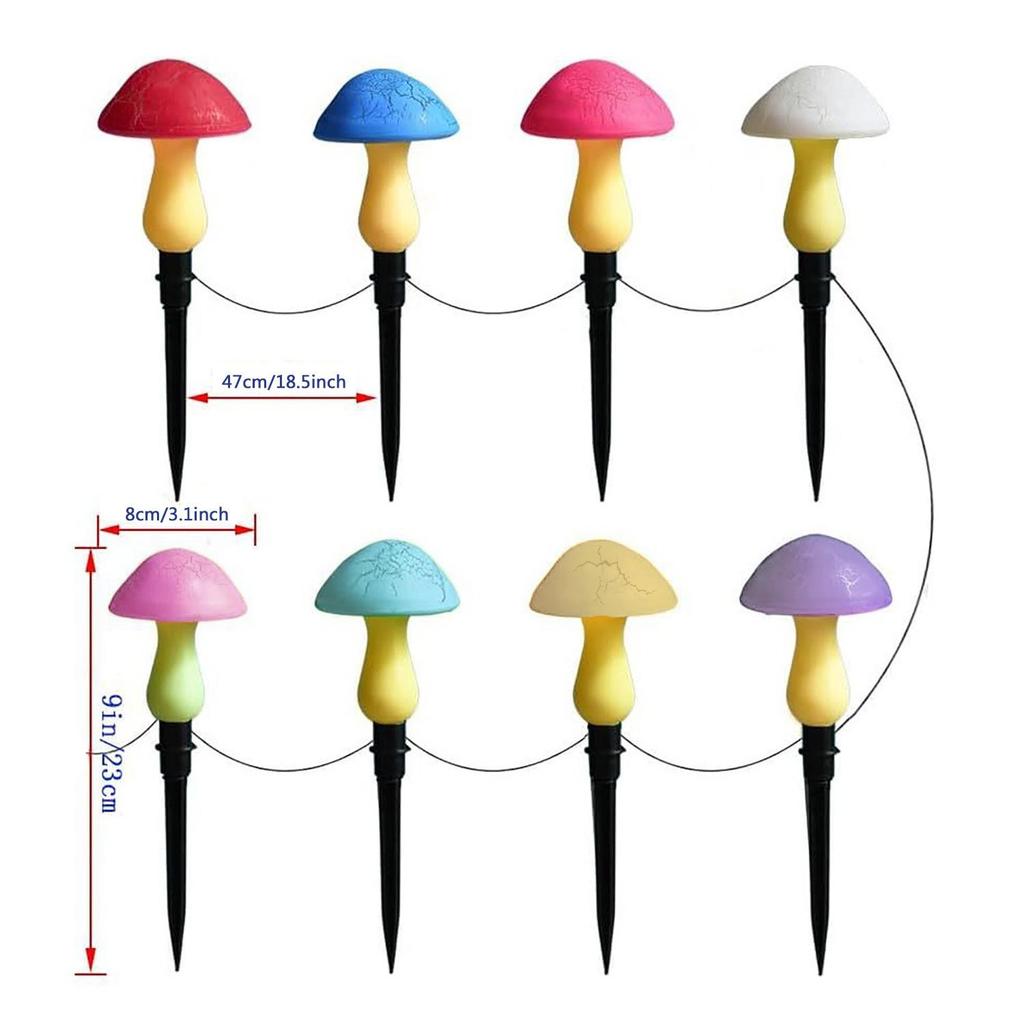 Solar Crackle Waterproof High Brightness Outdoor Mushroom Lamp for Courtyard and Lawn Decoration