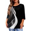 Women's Fashion Casual Round  Neck 3/4 Sleeve Oversized Top