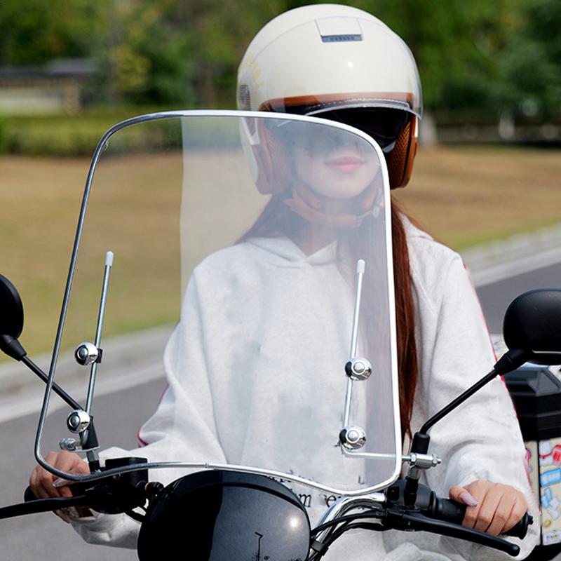 Motorcycle Windshield Large Windscreen Adjustable Motorbike Windscreen Wind Deflector Motorcycle Parts Suitable For All