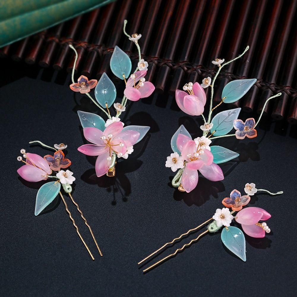 Tassel Hanfu Hair Stick Pearl Flower Hair Comb Chinese Style Hairpin Set  Hairstyle Design Tool