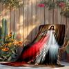 1pc Religious Jesus Flannel Blanket For All Season, Cozy Warm Soft Blanket For Travelling