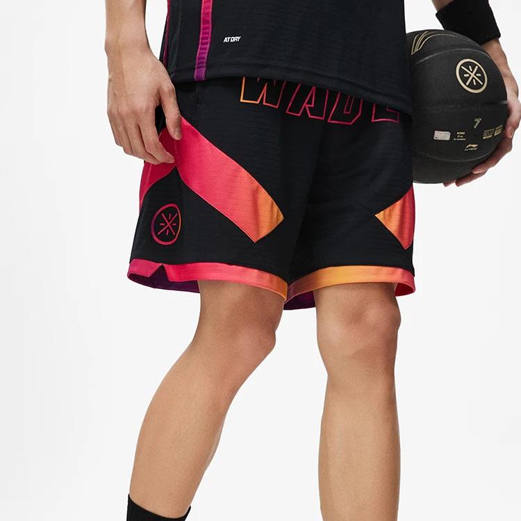 Li-Ning Wade Series Letter Print Drawstring Quick-Dry Cool Shorts Men Bottoms Black AAPT013-3