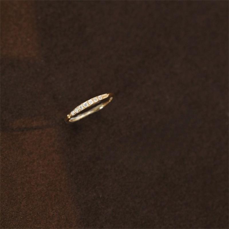 925 Sterling Silver Plating 18K Gold Inlaid Exquisite Zircon Ring for Women Fashion Temperament Party Wedding Jewelry Accessorie