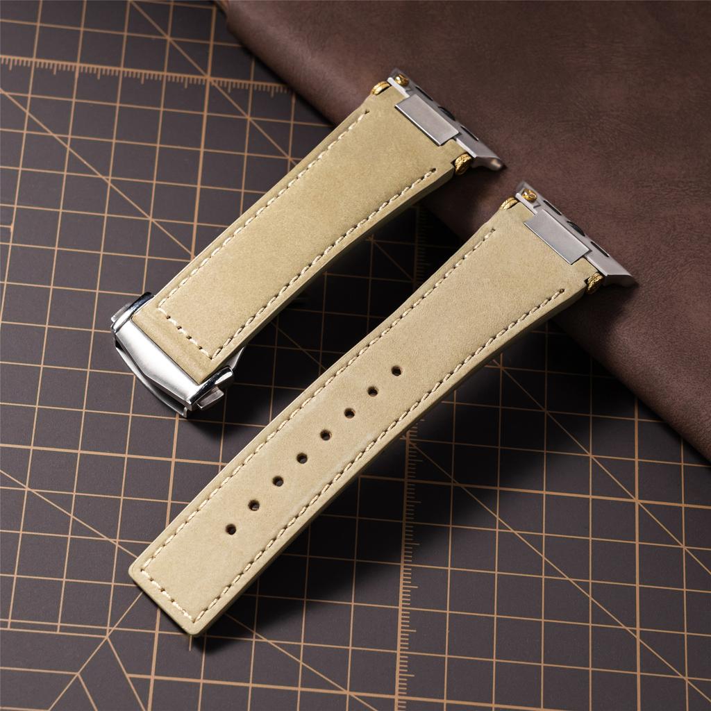 Genuine Leather Strap for Apple Watch Ultra 3 2 49mm Series 11 10 46mm Crazy Horse Leather Band for Iwatch 9 8 7 6 Se3 45mm 44mm
