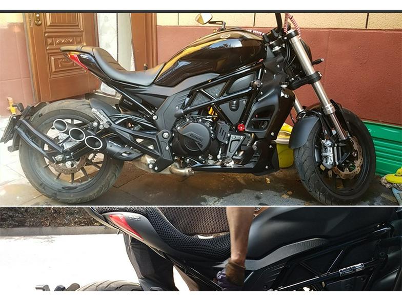 Compatible Mid and Rear Pipe Exhaust for Benelli Leoncino 500, Jinpeng TRK502, Big Devil 502C.