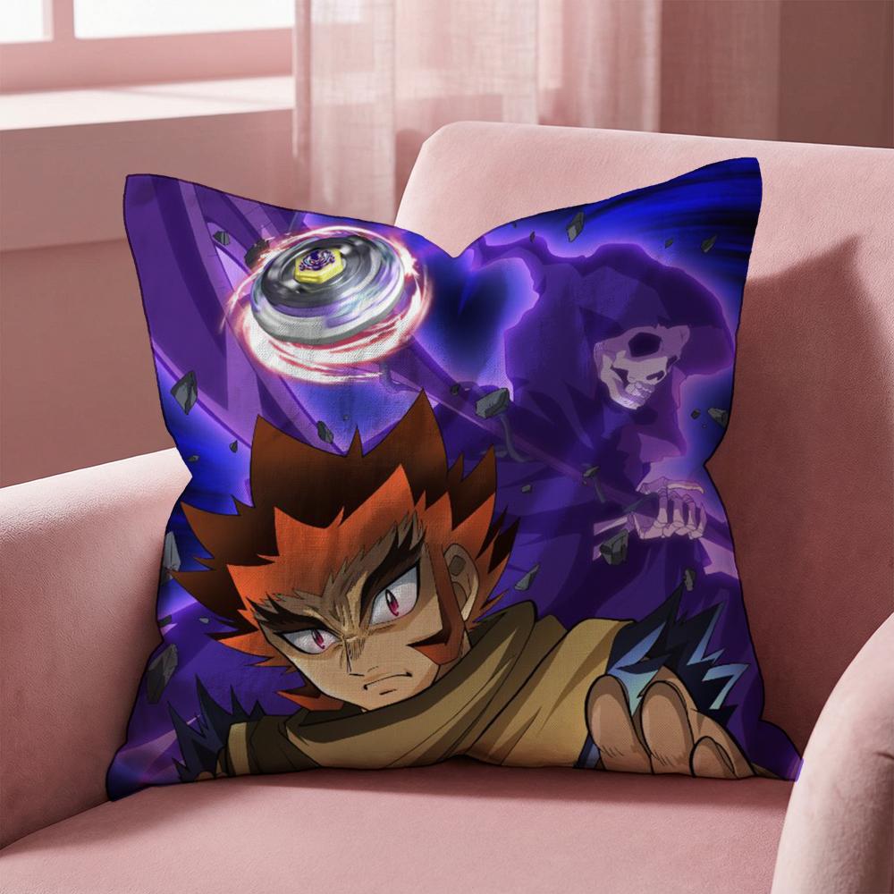 Hot Anime B-Beyblade Cushion Cover Multi-Scene Pillow Cover for Home & Car - Reversible, Soft & Durable for Daily Use