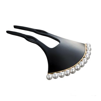 Pearl Hairpin Hair for Kimono Hair Ornament [Sanbi] Ginkgo-shaped [Large] Ornament, Hairpin, Hairpin, Ginkgo-shaped, Entrance/graduation, (silver