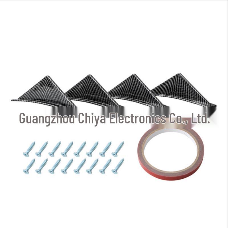 Universal Carbon Fiber-Pattern Rear Spoiler Kit for Cars