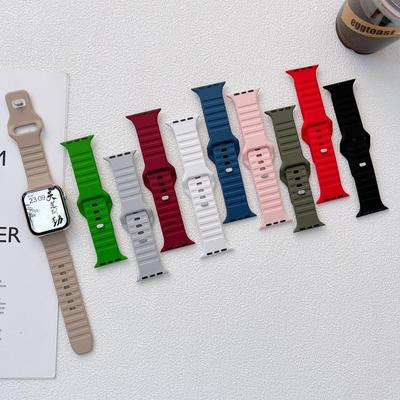 Sportowy silikonowy pasek do zegarka Apple Watch Sereis Ultra 8 7 41 mm 45 mm 38 mm 42 mm 40 mm 44 mm 49 mm Wodoodporny pasek do iWatch 6 5 4 3 2 SE Akcesoria