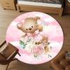 1pc Bear Flowers Round Chair mat Area Rug - Non-Slip, Floor Mat for Office, Bedroom, and Indoor Decor c1125188