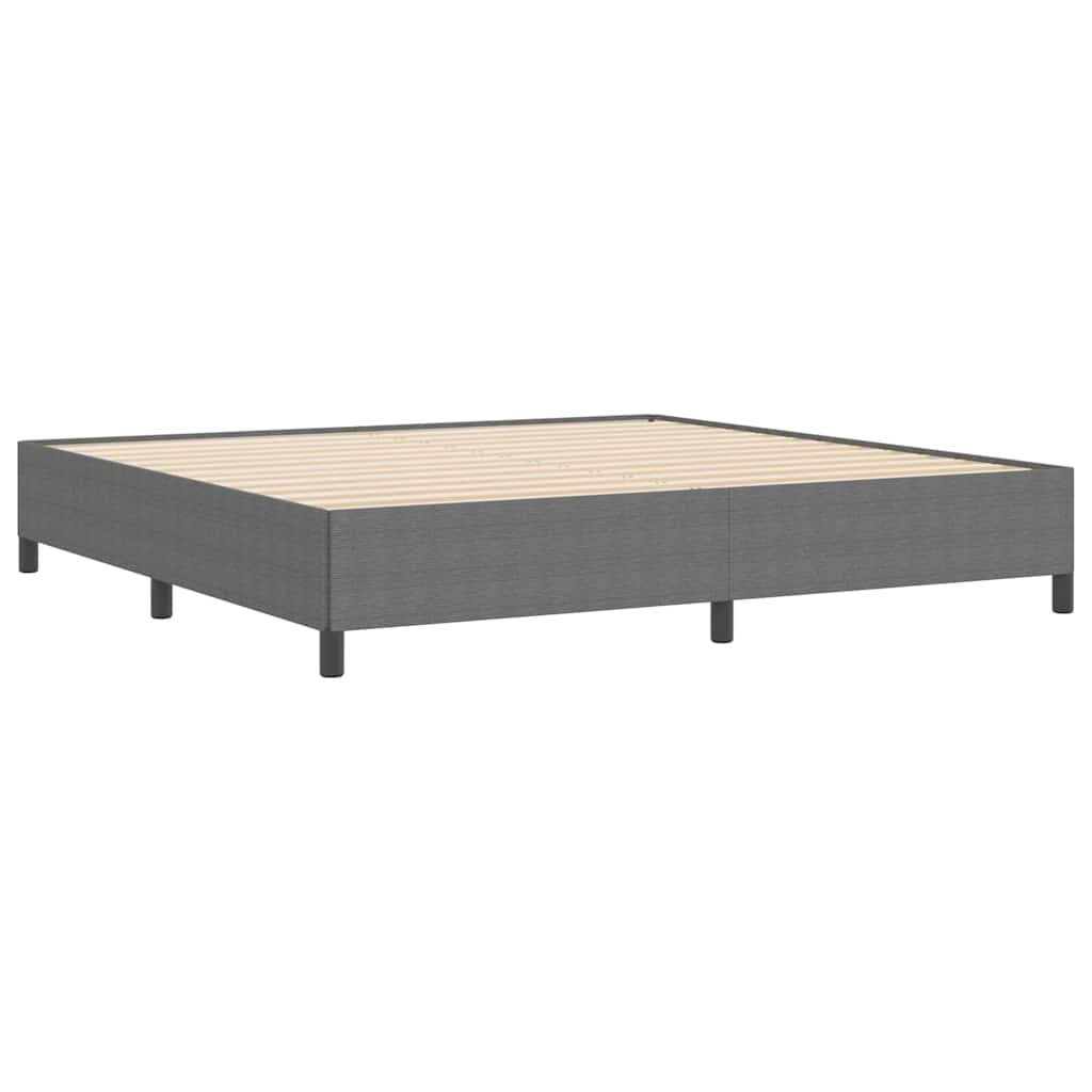 Box Spring Bed Light Grey 200 x 200 cm Cord Fabric