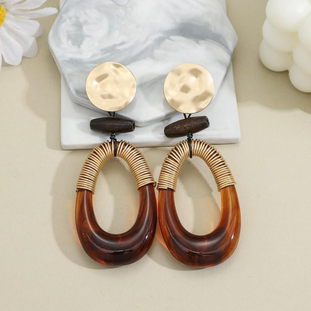 Elegant Melard Geometric Oval Dangle & Disc Stud Earrings for Women