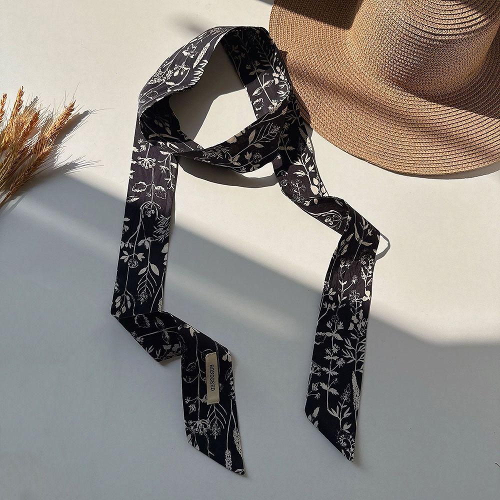 Cotton Oil Painting Scarf Flower Field Waistband Belt Neckerchief Extended Long Ribbon Outdoor