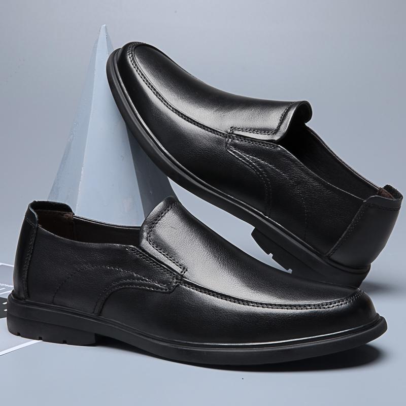 High Quality Men'S Shoes Breathable Loafers Men Genuine Leather Business Dress Casual Retro Slip On Luxury Wedding Dress Shoes