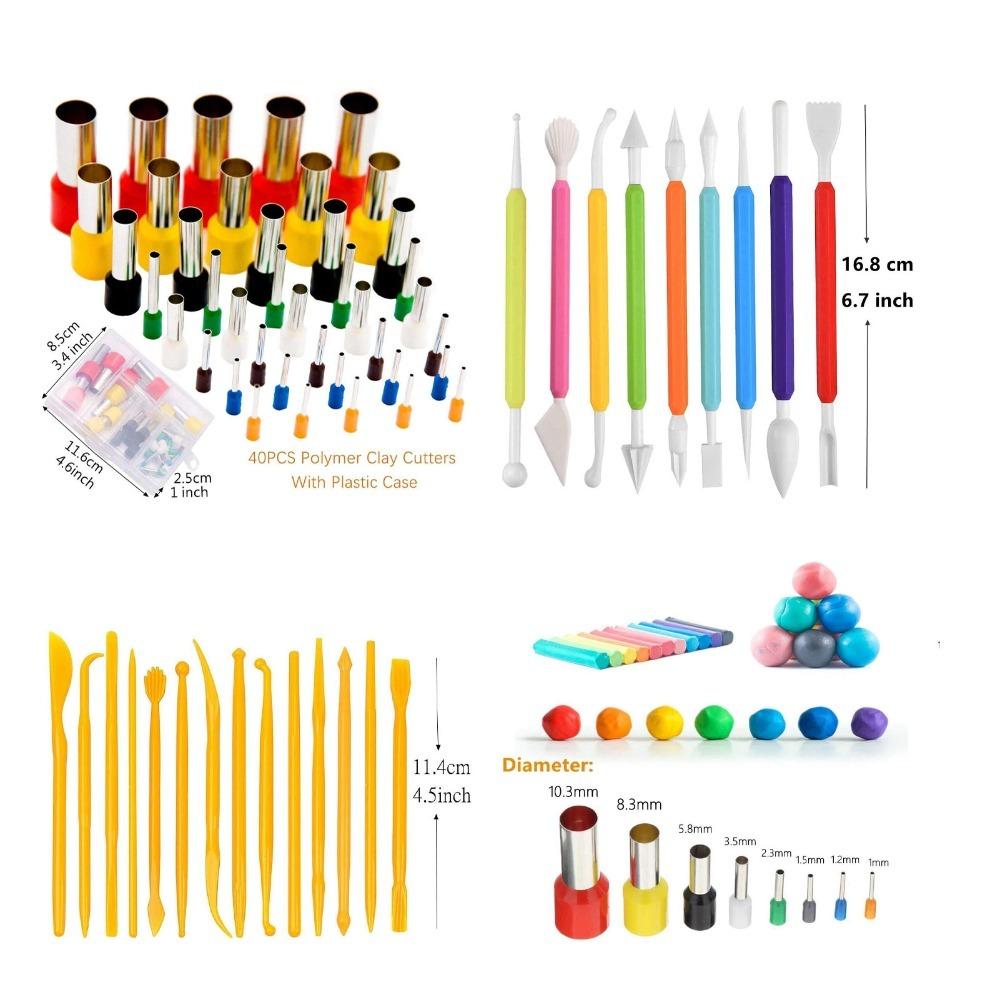 61pcs Mould Clay Cutter Polymer Clay Cutters Set Plastic Clay Cutters Carving Knife DIY Clay