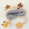 Cute Cartoon Reindeer Pattern Ear Protection Hat Thicken Knitted Knitted Hat Warm Soft Winter Warm Cap Christmas Party