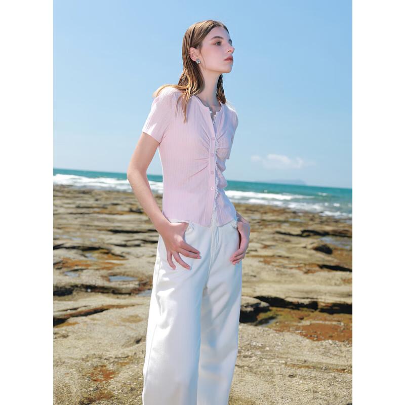 

Sancai 2025 Summer Lace Trim Knit Top XL (170/92A)