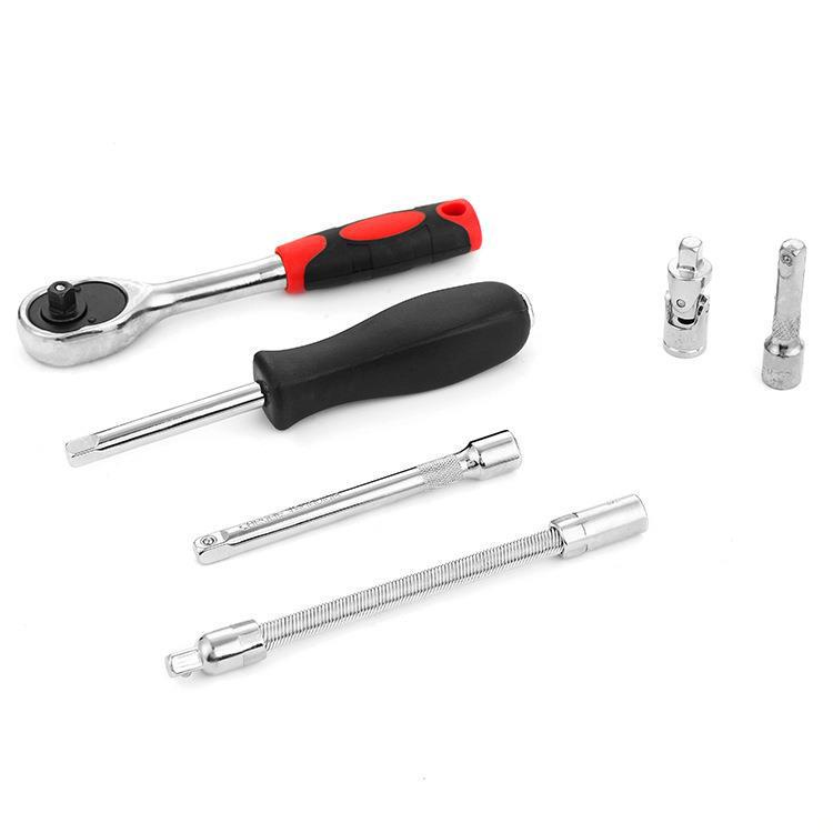 46-Piece Auto Repair Tool Set with Ratchet Wrench & Socket Bits