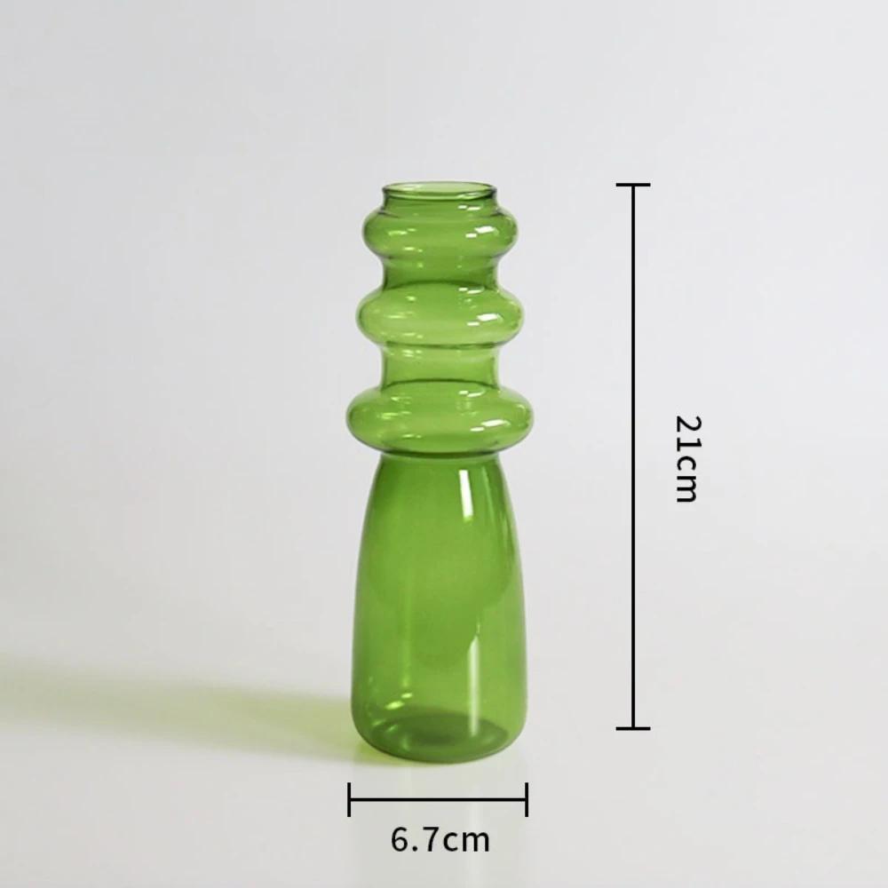 Modern Simple Colored Glass Vase Creative Spiral Wave Glass Vase Living Room Arrangements Decoration Ornaments Floral Home Decor