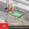 Modern Kitchen Faucet Shelf With Space Aluminum Wall Mount For Bathroom And Sink Storage