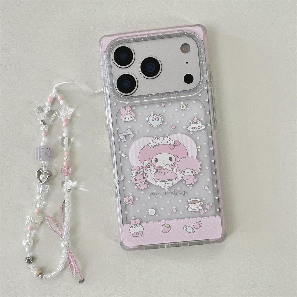 Cartoon Square Melody Drop-Proof Full Coverage Phone Case for iPhone 15/17/16 PROMAX