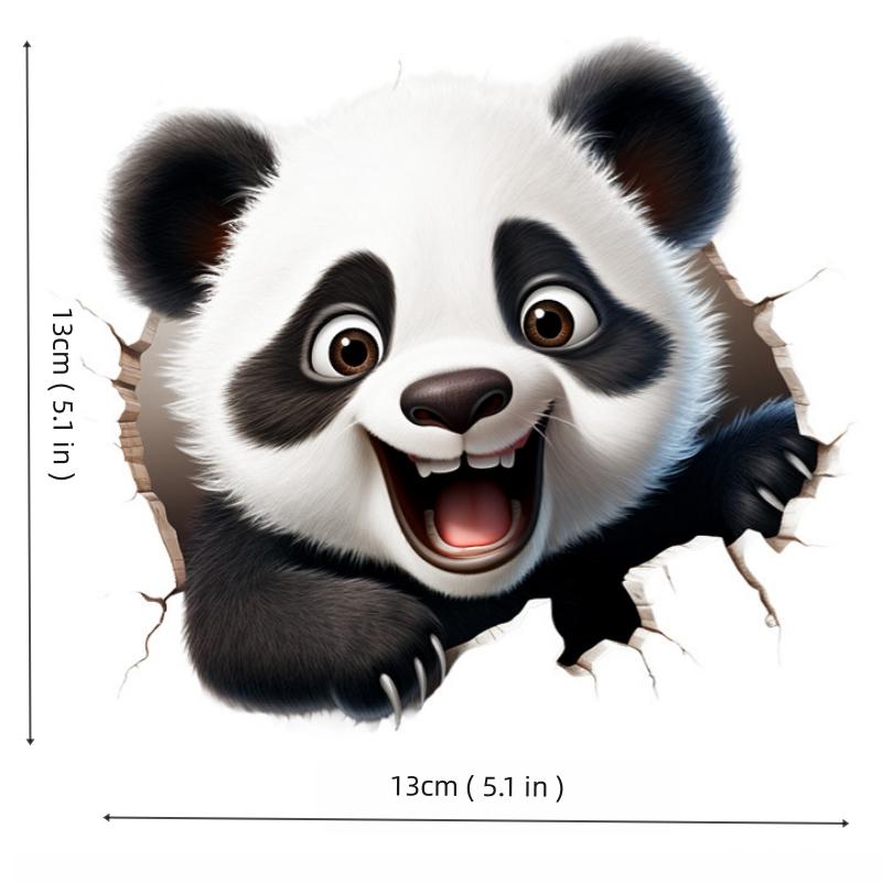 HD 3D Panda Car Stickers Scratch Covering UV Cartoon Car Body Door Stickers Personalized Creative 3D Electric Car Stickers