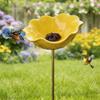 Handgefertigte Metall-Blumen-Gartenspieße, Bestäuber-Trinkstation, Bienen-Trinkstation für den Garten, Metall-Vogelbad für Hof, Rasen, Blumenbeet, Terrasse