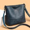 High-End Women's Soft Leather Large Capacity Bucket Bag - Fashionable and Practical Crossbody for Middle-Aged Mothers