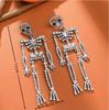 Exaggerated Diamond Skull Earrings: Retro Halloween Skeleton Dangles for Women