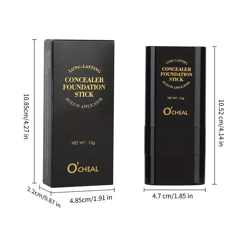 2-in-1 Waterproof Concealer & Foundation Stick Sweat-Resistant, Strong Coverage for Dark Circles, Foundation Stick With Brush Coverage