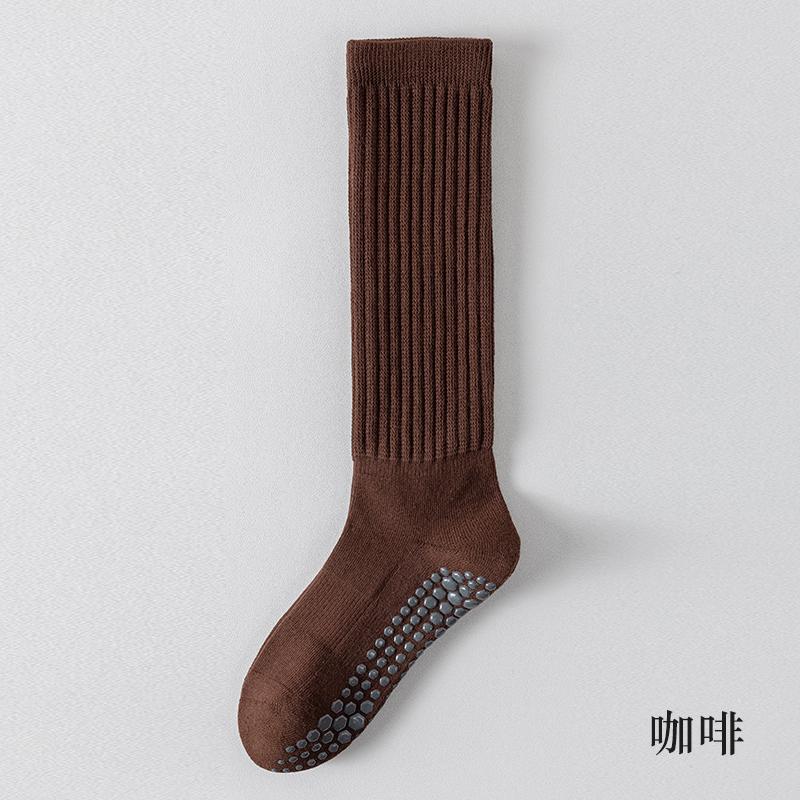 Seamless Custom Logo Grip Barre Trampoline Socks Ankle Pilates Non Slip Yoga Socks Compression Tube Pipe Slouch Crew Socks