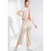 Women Ankle-Length Wide Leg Pants Casual Summer Solid Elastic Waist Loose Ice Silk Pants Spring Summer Female Trousers