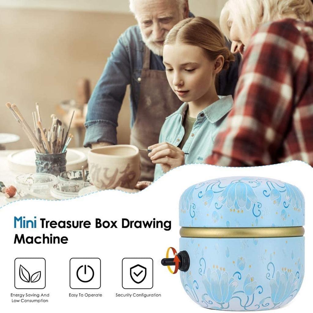 Electric Pottery Wheel Machine with Turntable+Sculpting Kit, DIY Clay Tools Mini Pottery Forming Machine for Arts Crafts Ceramic