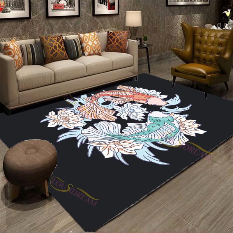 Moderní čínské Tai Chi Bagua Yin Yang tištěný koberec do obývacího pokoje Koberce Campingové piknikové podložky Protiskluzové E-sportovní koberce na jógu