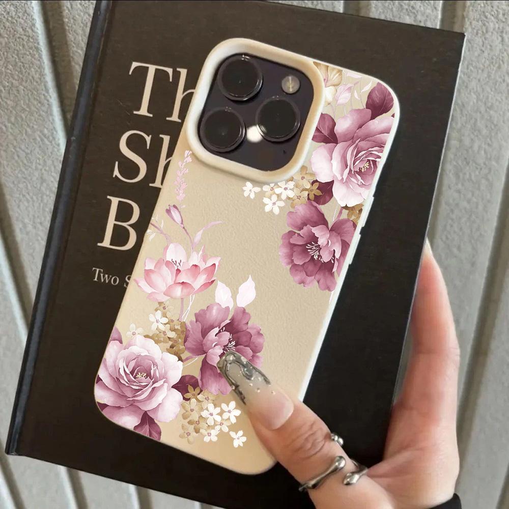 HOT Cool Flower Peony Luxury Lichee leather pattern Phone Case For Redmi Note 14 13 12 11 10 9 8 Pro Plus 4G 5G Shockproof Cover