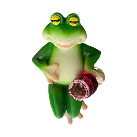 Miniature Frog Figurine Garden Drinking Frog Statue Planter Hugger Resin