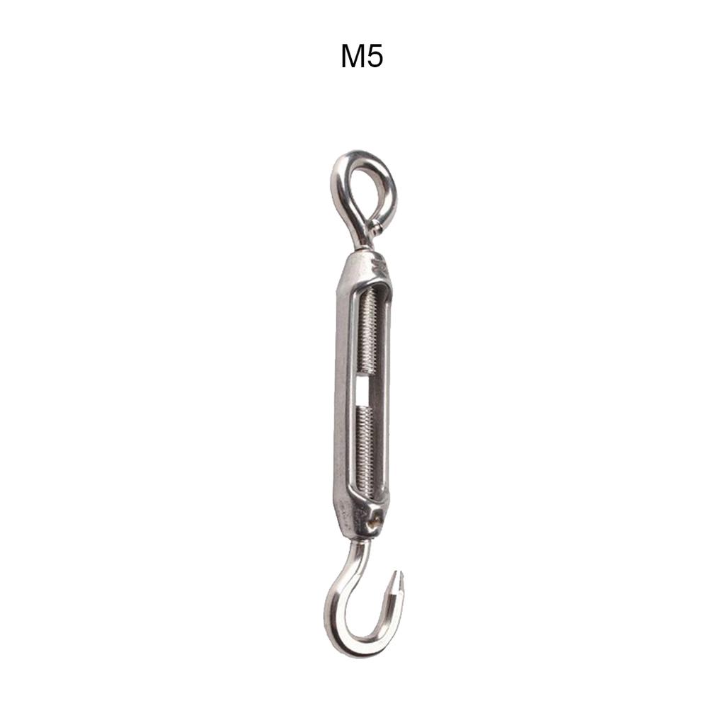 Ochoos M4 304 Stainless Steel Hook & Eye Turnbuckle Wire Rope Tension Pack of 5 Ochoos M4 304 Stainless Steel Hook & Eye Turnbuckle Wire Rope Tension Pack of 5