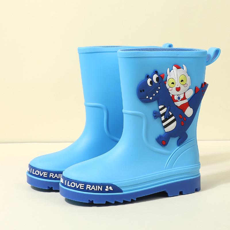 Children's Cartoon Mid-Calf Waterproof Rain Boots - Non-Slip, Thick, and Cute for Boys and Girls